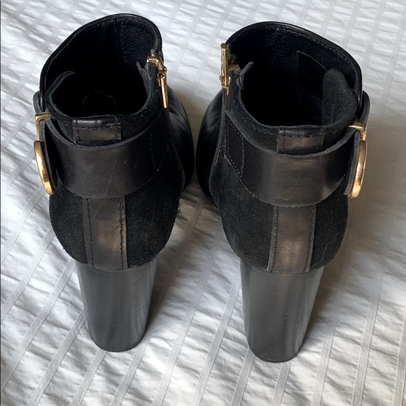 Topshop Black Leather Booties ~ size 6 - Picture 4 of 9